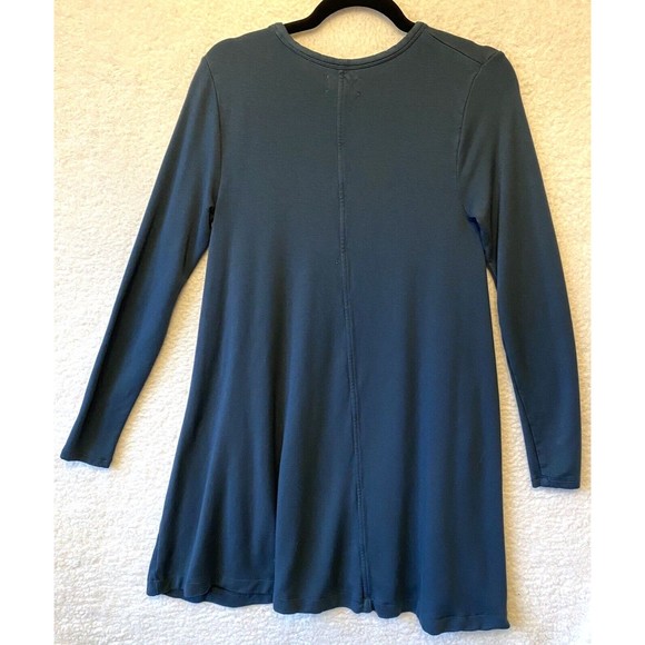 Lou & Grey Signaturesoft Swing Dress Women Blue Small Rayon Jersey Knit Slouchy - Picture 3 of 12